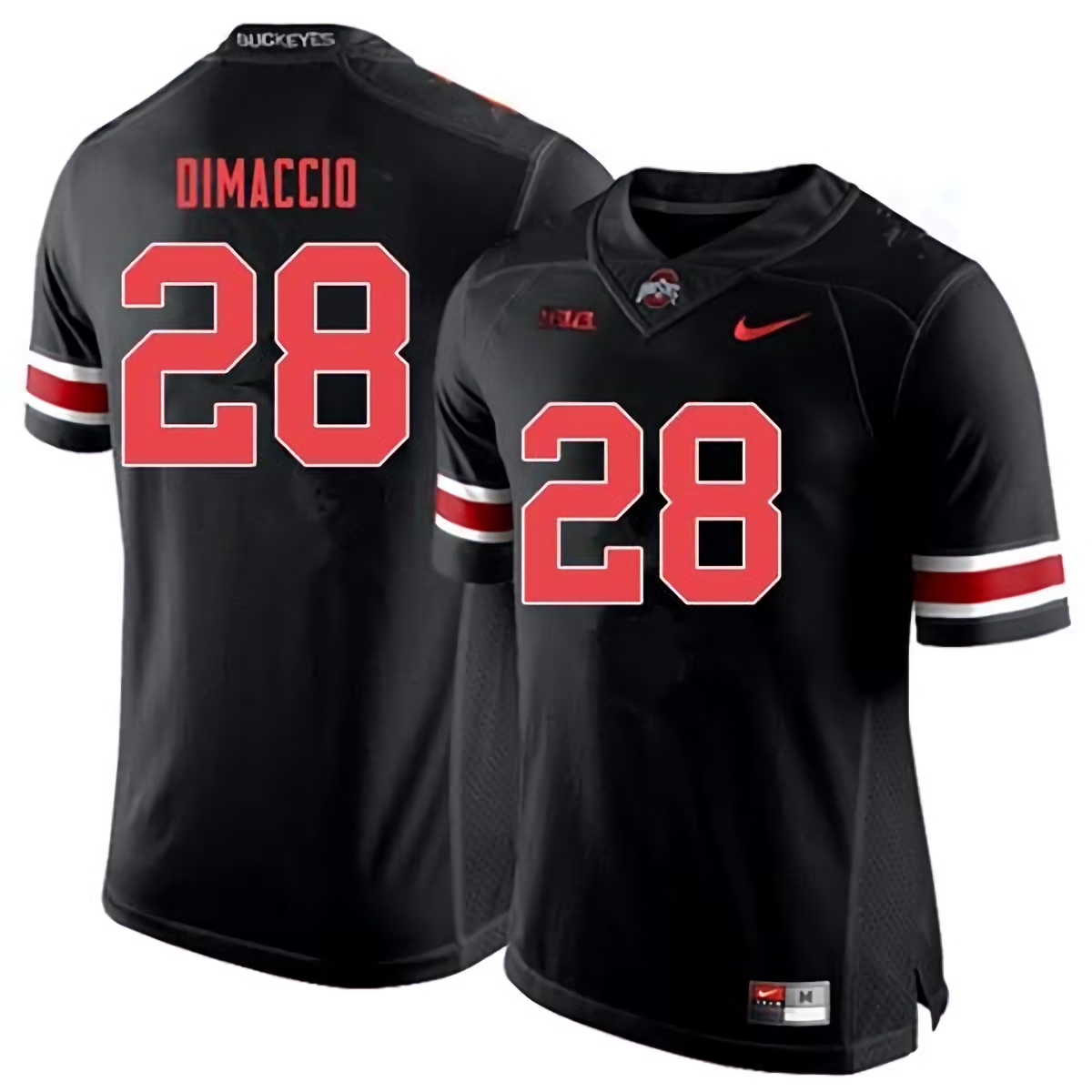 Dominic DiMaccio Ohio State Buckeyes Men's NCAA #28 Nike Black Out College Stitched Football Jersey BSO6756HJ